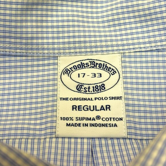 Brooks Brothers 1818 Supima Cotton Micro Check Original Polo Shirt - Picture 2 of 9